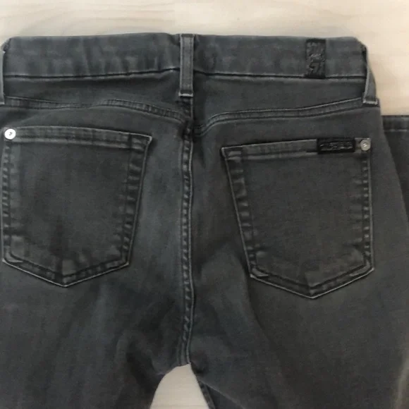 7 for All Mankind B(air) High Waisted Skinny Jeans. Dark Grey. Size 26 - Picture 3 of 8
